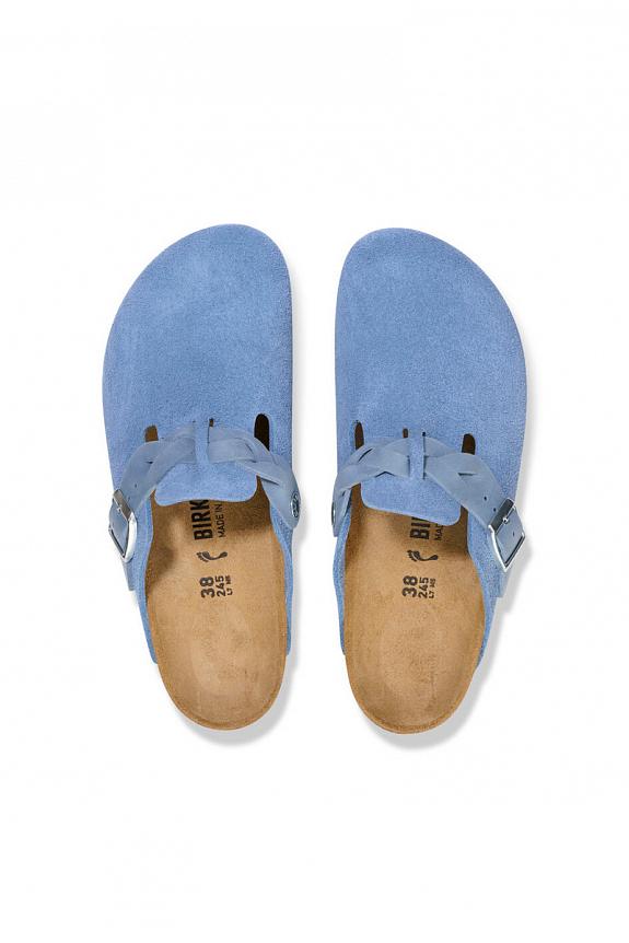 BIRKENSTOCK Boston Braided Suede Leather Elemental Blue